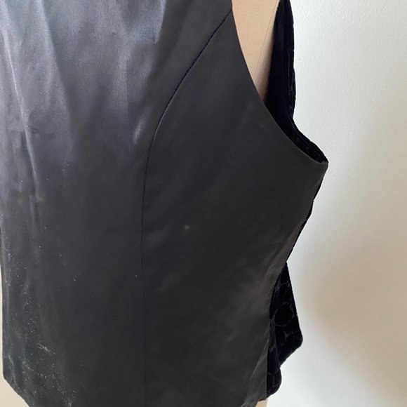 Vintage Cleo Lined Black Velvet Vest (Women's Small) - Picture 8 of 11